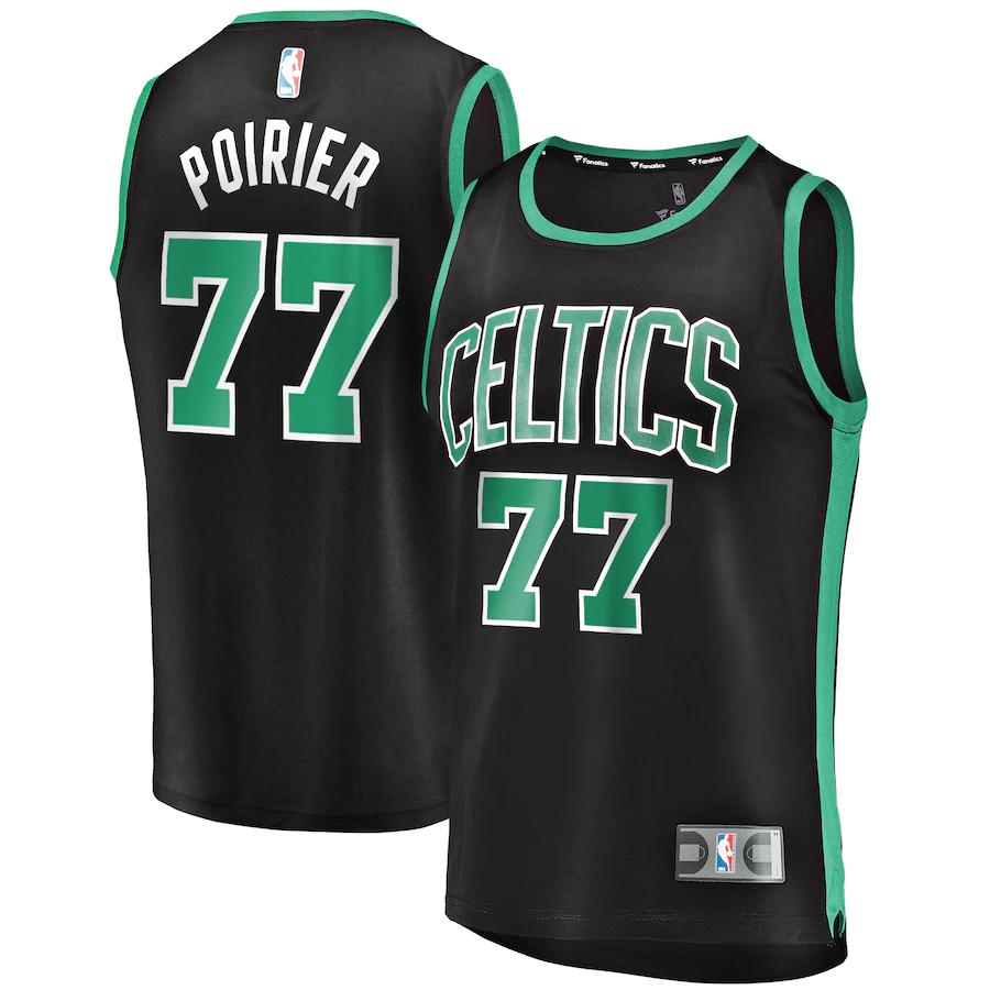 Men's Boston Celtics Vincent Poirier #77 Fast Break Fanatics Branded Statement Edition Player Black Jersey 2401UWYH